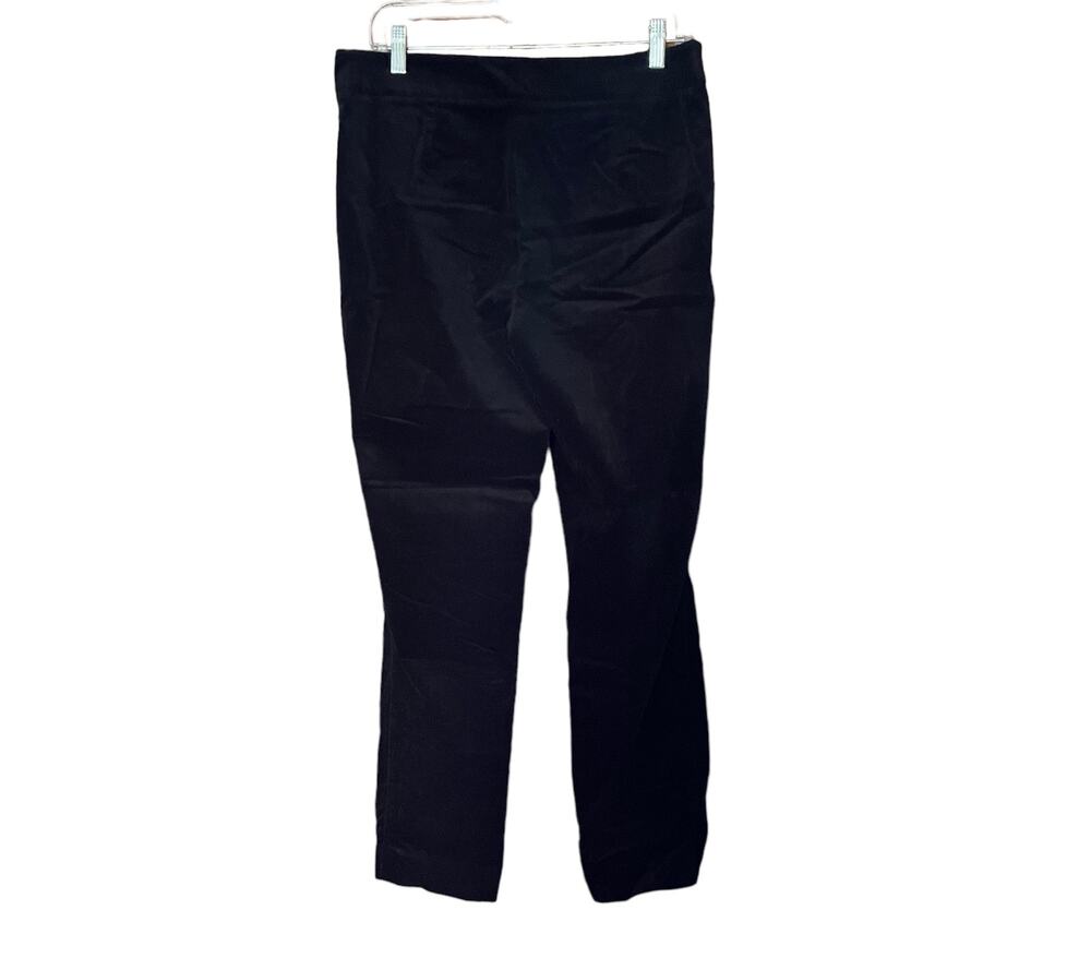 Talbots Curvy Side Zip Black Velour Pants Sz 6